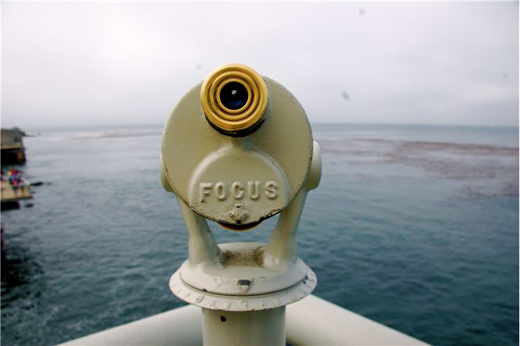 Picture Of A Short Range Telescope Out To Sea