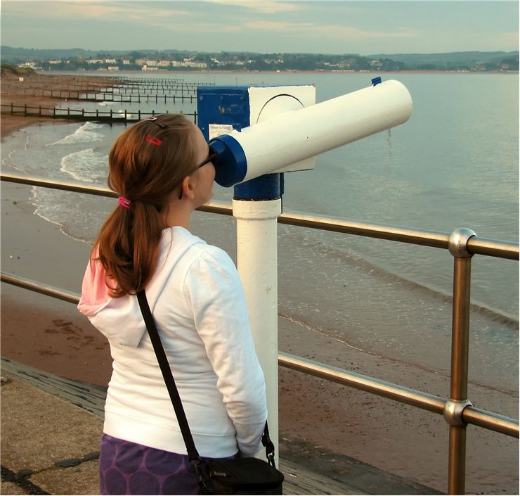 Picture Of Girl Looking Through Telescope