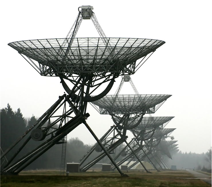 Picture Of Line Of Radio Telescopes In Westerbork Netherlands
