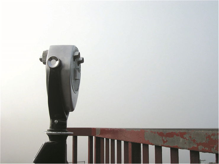 Picture Of Telescope And View At Golden Gate Bridge